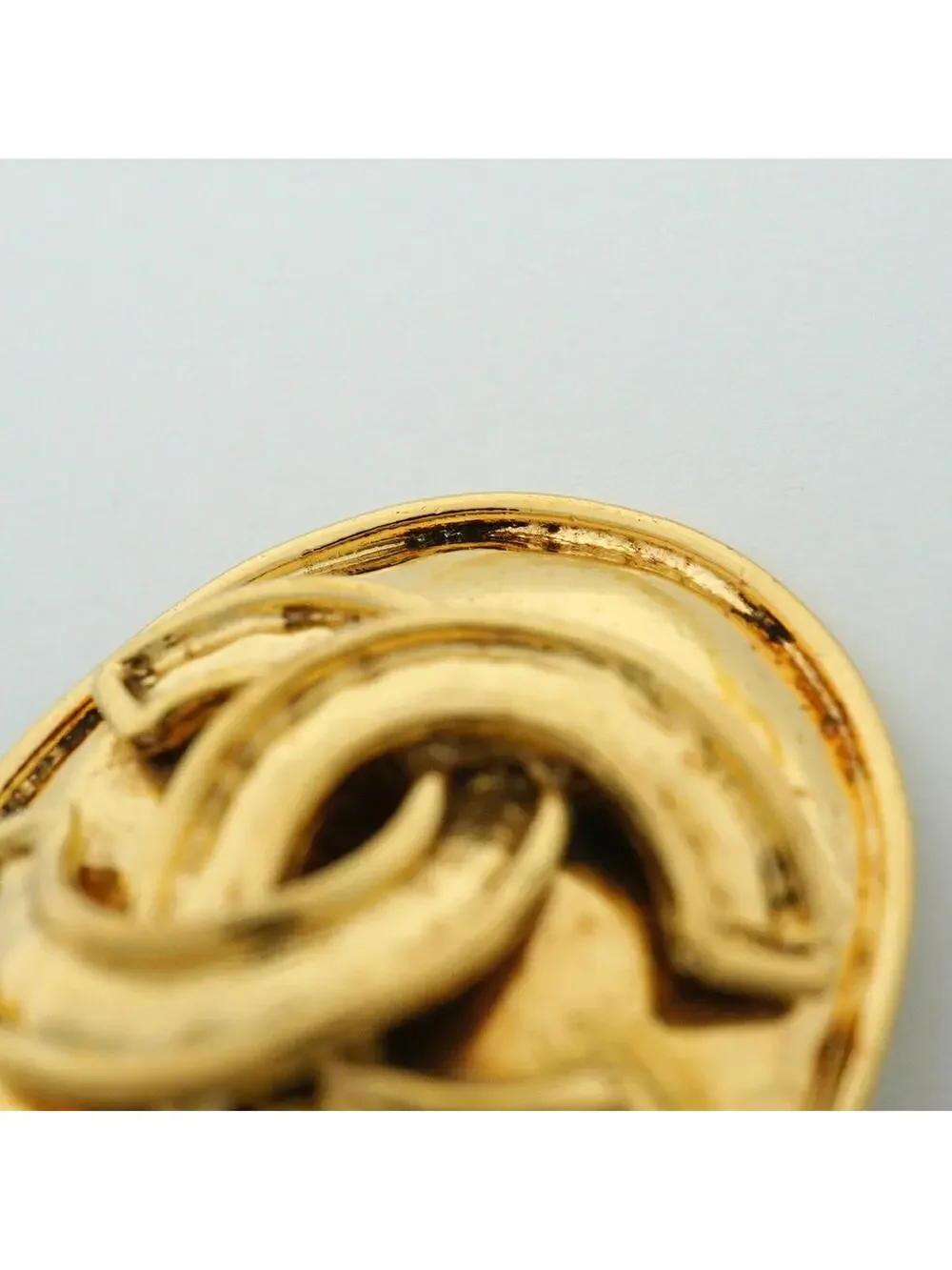 Chanel Cc Logo Oval Clip-On Earrings #357924C67B